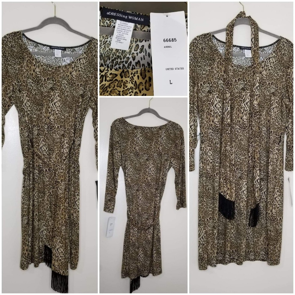 NWT aDressIng Woman Animal Print Dress Size L